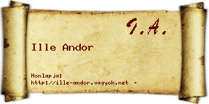 Ille Andor névjegykártya